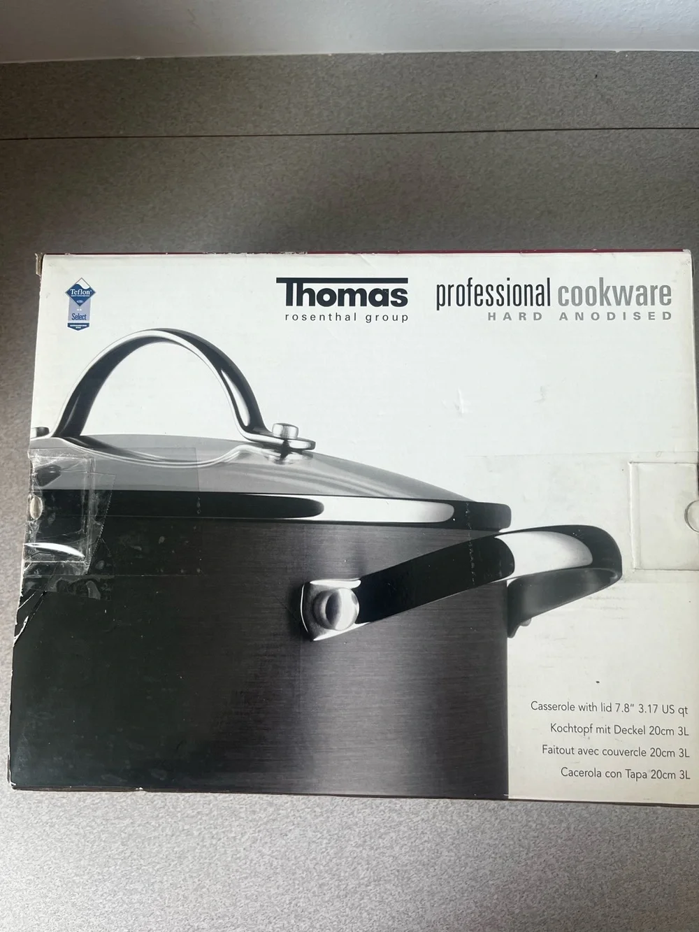 Thomas Rosenthal Cookware Hard-Anodised Casserole Pot w/Lid 20cm 3L 3.17 Qt NIB